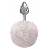 Серебристая анальная пробка с белым пушистым хвостиком Twinkle - Lola Games - купить с доставкой в Раменском