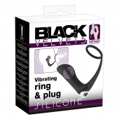 Черное эрекционное кольцо с анальной вибропробкой Vibrating Ring   Plug - Orion - в Раменском купить с доставкой