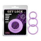 Набор из 3 сиреневых эрекционных колец Magnum Force Cock Ring - Chisa - в Раменском купить с доставкой