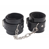 Черные оковы на ноги Obey Me Leather Ankle Cuffs - Chisa - купить с доставкой в Раменском