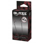 Черные зажимы на соски на цепочке BLAZE DELUXE NIPPLE CLAMPS - Dream Toys - купить с доставкой в Раменском