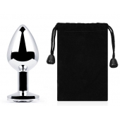 Серебристая анальная пробка с прозрачным стразом - 7,2 см. - Anal Jewelry Plug - купить с доставкой в Раменском