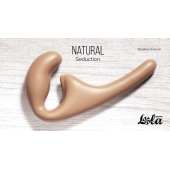 Бежевый безремневой страпон Seduction - 20,5 см. - Lola Games - купить с доставкой в Раменском
