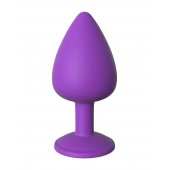 Фиолетовая анальная пробка со стразом Her Little Gem Large Plug - 9,5 см. - Pipedream - купить с доставкой в Раменском