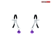 Оригинальные зажимы на соски с фиолетовыми шариками - Notabu - купить с доставкой в Раменском