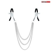 Оригинальные зажимы на соски с тройной цепочкой - Notabu - купить с доставкой в Раменском