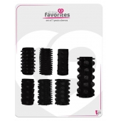 Набор из 7 черных насадок PENIS SLEEVES SET - Dream Toys - в Раменском купить с доставкой
