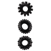 Набор из 3 черных эрекционных колец SET OF 3 COCKRINGS - Dream Toys - в Раменском купить с доставкой