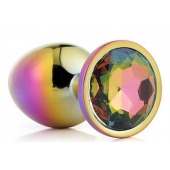 Голографическая анальная втулка с радужным кристаллом - 7,1 см. - Dream Toys - купить с доставкой в Раменском