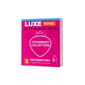Презервативы с ароматом клубники LUXE Royal Strawberry Collection - 3 шт. - Luxe - купить с доставкой в Раменском