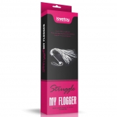 Серебристая плетка Struggle My Flogger с черной ручкой - 45 см. - Lovetoy - купить с доставкой в Раменском
