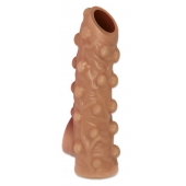 Телесная насадка с бугорками и открытой головкой Nude Sleeve M - 12 см. - KOKOS - в Раменском купить с доставкой