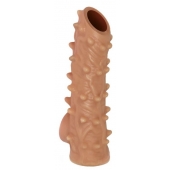 Телесная насадка с шипами и открытой головкой Nude Sleeve L - 14 см. - KOKOS - в Раменском купить с доставкой