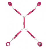 Ярко-розовый набор фиксаций на кровати Classic Bed Spreader - Lux Fetish - купить с доставкой в Раменском
