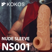 Телесная открытая насадка-реалистик с подхватом мошонки Nude Sleeve S - 10 см. - KOKOS - в Раменском купить с доставкой