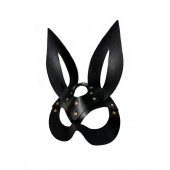Черная кожаная маска зайки Miss Bunny - БДСМ Арсенал - купить с доставкой в Раменском
