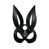 Черная кожаная маска зайки Miss Bunny - БДСМ Арсенал - купить с доставкой в Раменском