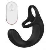 Черный анальный стимулятор с эрекционными кольцами Remote Couple Teaser - Dream Toys - в Раменском купить с доставкой