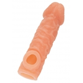 Телесная закрытая насадка с шершавой головкой Cock Sleeve Size L - 17,6 см. - KOKOS - в Раменском купить с доставкой