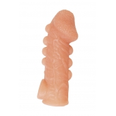 Телесная закрытая насадка с шишечками Cock Sleeve Size M - 15,6 см. - KOKOS - в Раменском купить с доставкой
