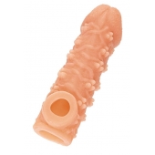 Телесная закрытая насадка с пучками шишечек Cock Sleeve Size S - 13,8 см. - KOKOS - в Раменском купить с доставкой