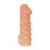 Телесная закрытая насадка с пучками шишечек Cock Sleeve Size L - 17,6 см. - KOKOS - в Раменском купить с доставкой