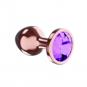 Пробка цвета розового золота с фиолетовым кристаллом Diamond Amethyst Shine S - 7,2 см. - Lola Games - купить с доставкой в Раменском