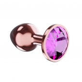 Пробка цвета розового золота с лиловым кристаллом Diamond Quartz Shine L - 8,3 см. - Lola Games - купить с доставкой в Раменском