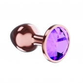 Пробка цвета розового золота с фиолетовым кристаллом Diamond Amethyst Shine L - 8,3 см. - Lola Games - купить с доставкой в Раменском