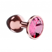 Пробка цвета розового золота с малиновым кристаллом Diamond Ruby Shine L - 8,3 см. - Lola Games - купить с доставкой в Раменском