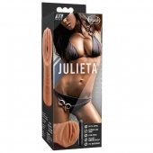 Мастурбатор-вагина цвета карамели Julieta с вибрацией - Blush Novelties - в Раменском купить с доставкой