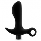 Черный анальный вибратор Silicone Vibrating Prostate Massager 01 - 10,8 см. - Blush Novelties - в Раменском купить с доставкой