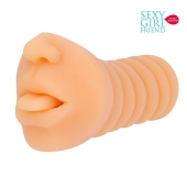 Телесный мастурбатор-ротик с высунутым язычком - Bior toys - в Раменском купить с доставкой