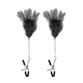 Зажимы для сосков с черными перьями Sweet Caress Feather Nipple Clumps - Sweet Caress - купить с доставкой в Раменском