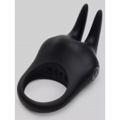 Черное эрекционное виброкольцо Sensation Rechargeable Vibrating Rabbit Love Ring - Fifty Shades of Grey - в Раменском купить с доставкой