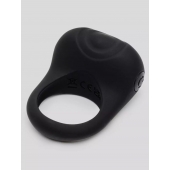 Черное эрекционное виброкольцо Sensation Rechargeable Vibrating Love Ring - Fifty Shades of Grey - в Раменском купить с доставкой