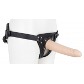 Пустотелый страпон Harness CLASSIC с бандажом - 19,5 см. - LOVETOY (А-Полимер) - купить с доставкой в Раменском