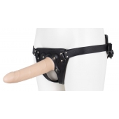 Пустотелый страпон Harness CLASSIC с бандажом - 19,5 см. - LOVETOY (А-Полимер) - купить с доставкой в Раменском