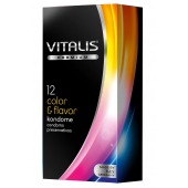 Цветные ароматизированные презервативы VITALIS PREMIUM color   flavor - 12 шт. - Vitalis - купить с доставкой в Раменском