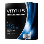 Презервативы VITALIS PREMIUM delay   cooling с охлаждающим эффектом - 3 шт. - Vitalis - купить с доставкой в Раменском
