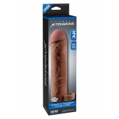 Коричневая насадка с кольцом Perfect 2 Extension with Ball Strap - 19 см. - Pipedream - в Раменском купить с доставкой