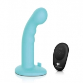 Голубая изогнутая насадка 6in Remote Control Ripple P-Spot G-Spot на черных трусиках - 16 см. - Pegasus - купить с доставкой в Раменском
