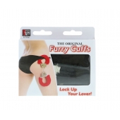 Металлические наручники с чёрной меховой опушкой - Dream Toys - купить с доставкой в Раменском