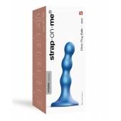 Голубая насадка Strap-On-Me Dildo Plug Balls size S - Strap-on-me - купить с доставкой в Раменском