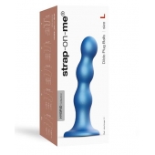 Голубая насадка Strap-On-Me Dildo Plug Balls size L - Strap-on-me - купить с доставкой в Раменском