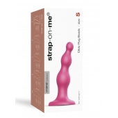 Розовая насадка Strap-On-Me Dildo Plug Beads size S - Strap-on-me - купить с доставкой в Раменском