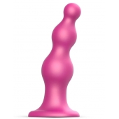 Розовая насадка Strap-On-Me Dildo Plug Beads size S - Strap-on-me - купить с доставкой в Раменском