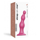 Розовая насадка Strap-On-Me Dildo Plug Beads size L - Strap-on-me - купить с доставкой в Раменском