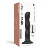 Черная насадка Strap-On-Me Dildo Geisha Balls size M - Strap-on-me - купить с доставкой в Раменском