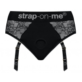 Черные трусики для насадок Diva Lingerie Harness - size S - Strap-on-me - купить с доставкой в Раменском